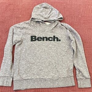 Bench large Heather Gray / light lilac Hoodie Sweater with cross cross neck